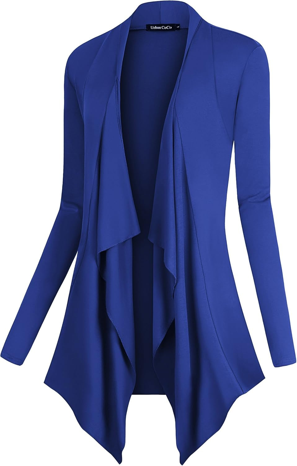 Chic Urban Coco Women's Drape Front Cardigan - Long Sleeve with Irregular Hem