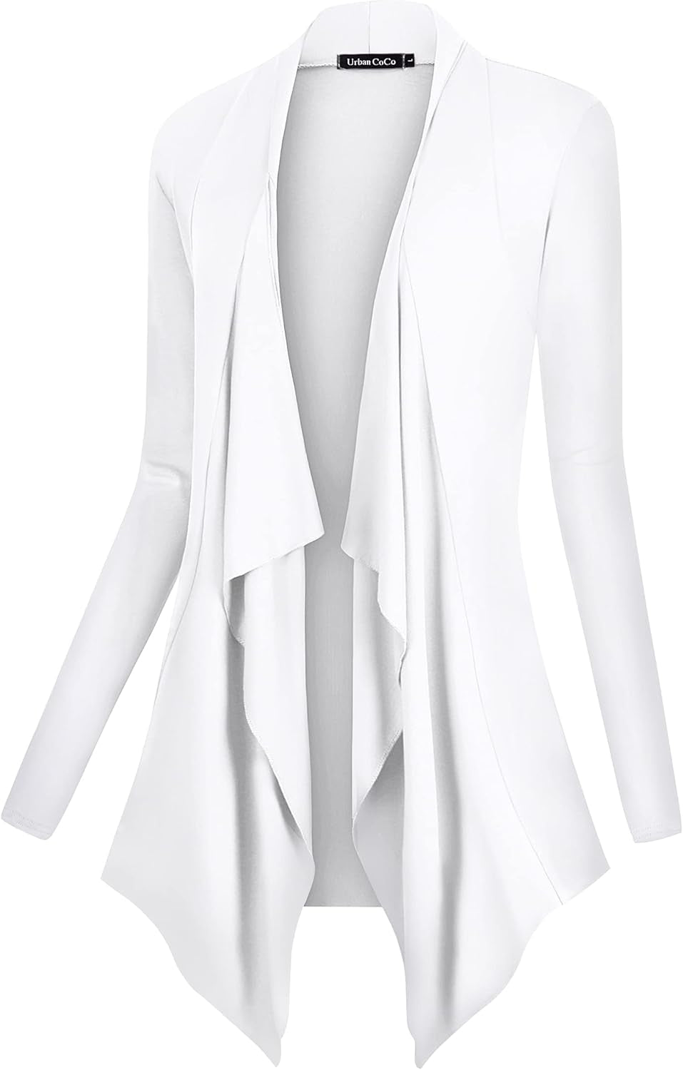 Chic Urban Coco Women's Drape Front Cardigan - Long Sleeve with Irregular Hem