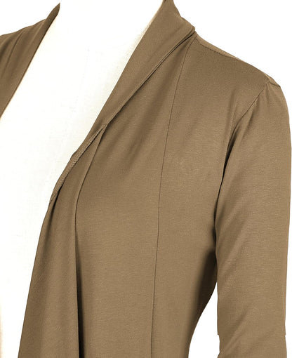 Chic Urban Coco Women's Drape Front Cardigan - Long Sleeve with Irregular Hem