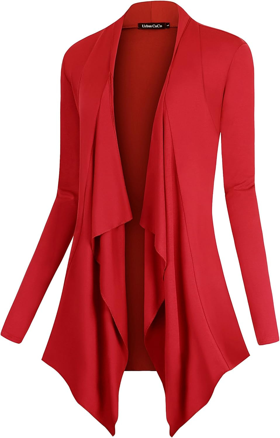 Chic Urban Coco Women's Drape Front Cardigan - Long Sleeve with Irregular Hem