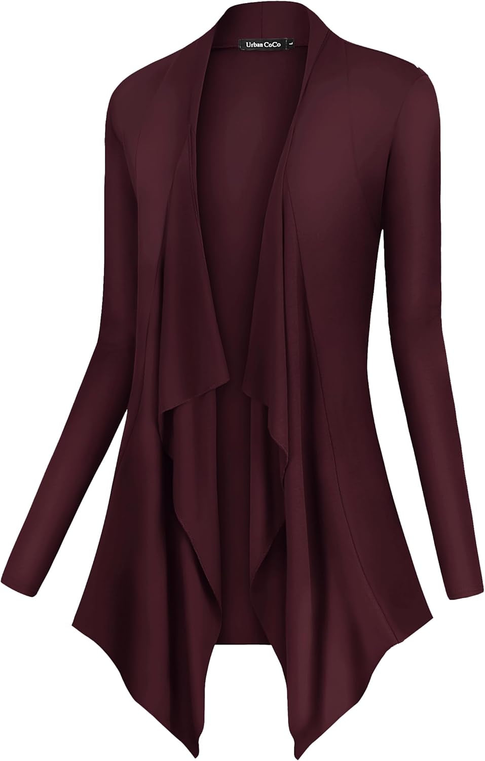 Chic Urban Coco Women's Drape Front Cardigan - Long Sleeve with Irregular Hem