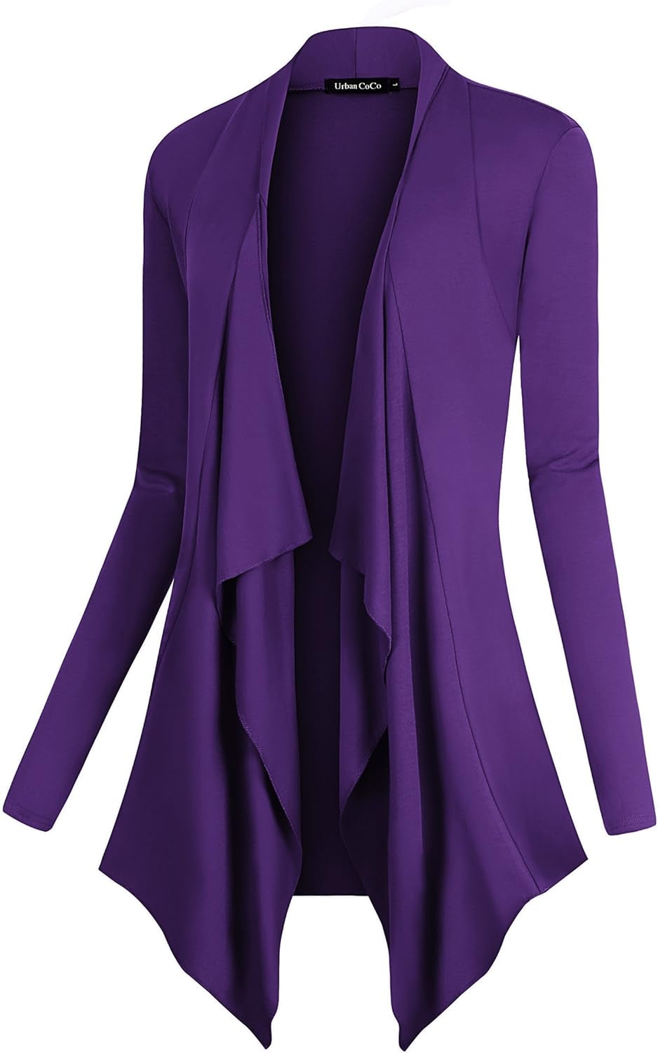 Chic Urban Coco Women's Drape Front Cardigan - Long Sleeve with Irregular Hem