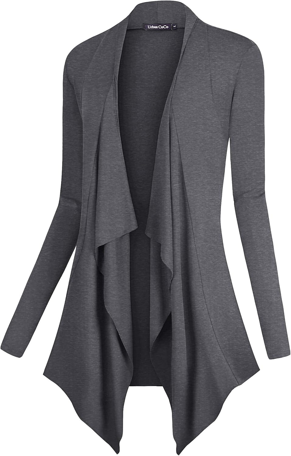 Chic Urban Coco Women's Drape Front Cardigan - Long Sleeve with Irregular Hem