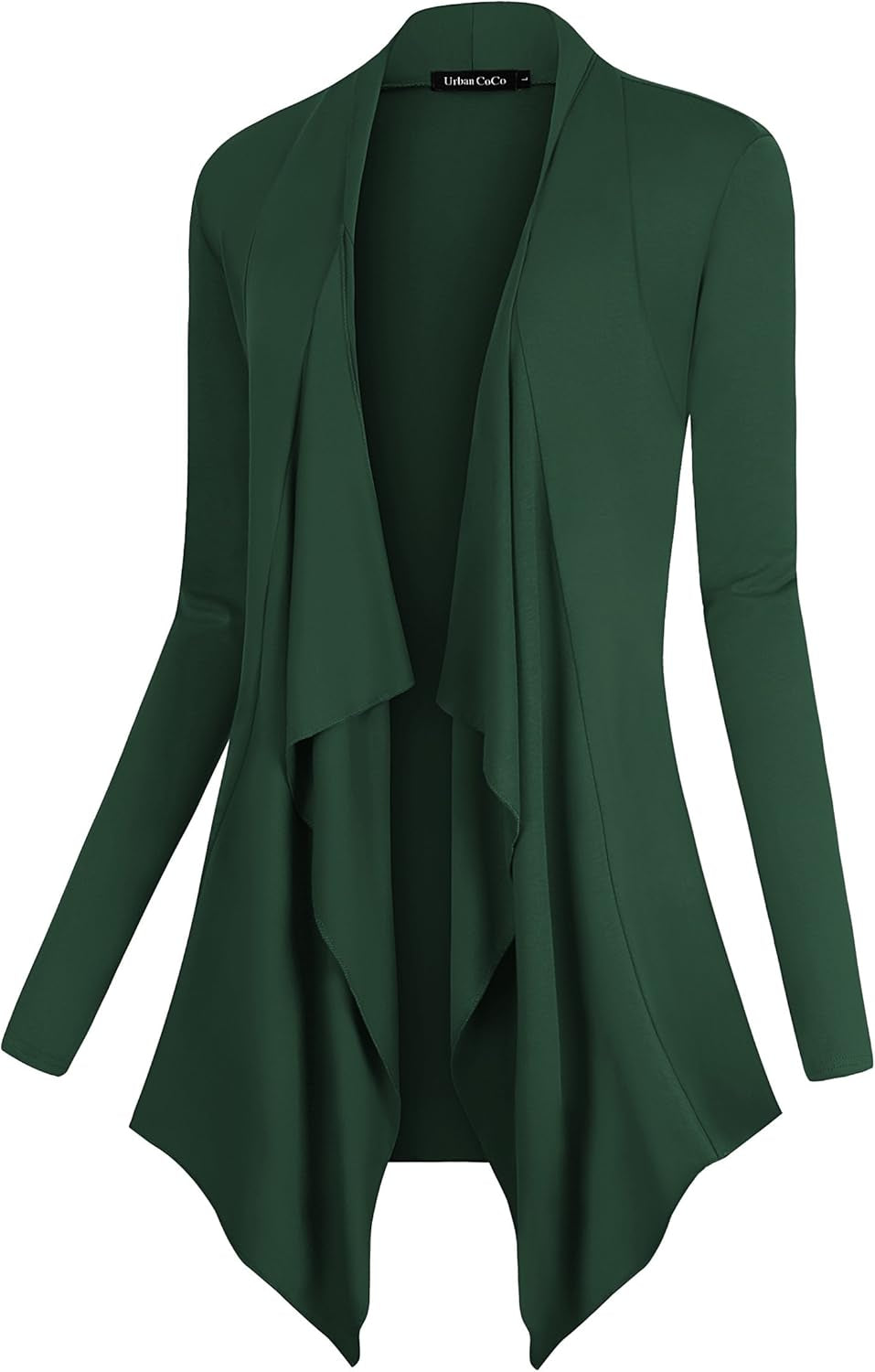 Chic Urban Coco Women's Drape Front Cardigan - Long Sleeve with Irregular Hem