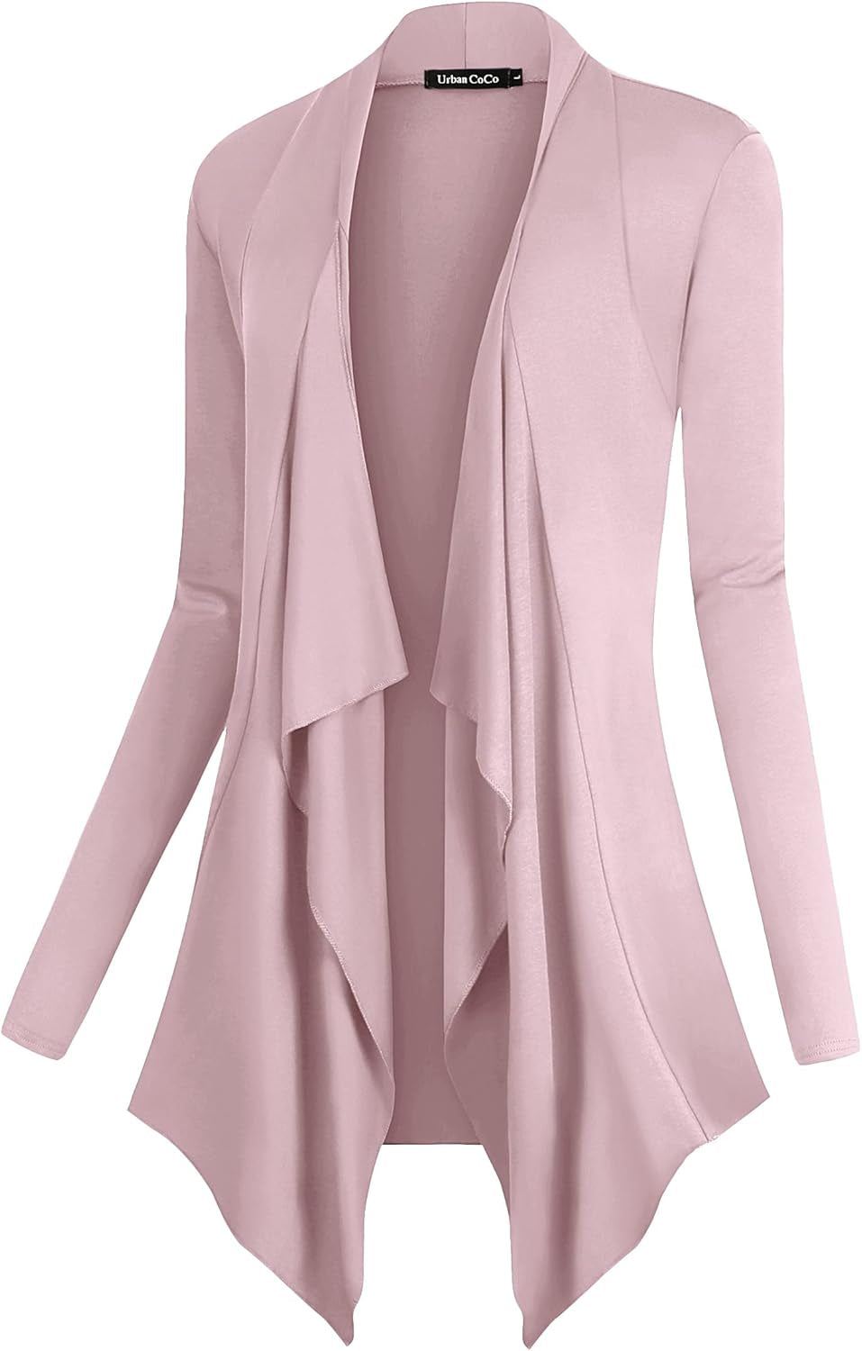 Chic Urban Coco Women's Drape Front Cardigan - Long Sleeve with Irregular Hem