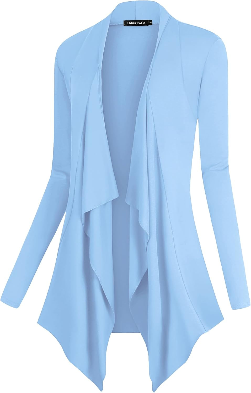 Chic Urban Coco Women's Drape Front Cardigan - Long Sleeve with Irregular Hem