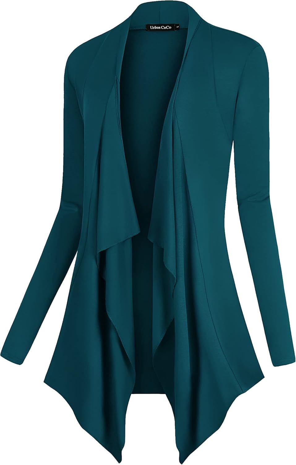 Chic Urban Coco Women's Drape Front Cardigan - Long Sleeve with Irregular Hem