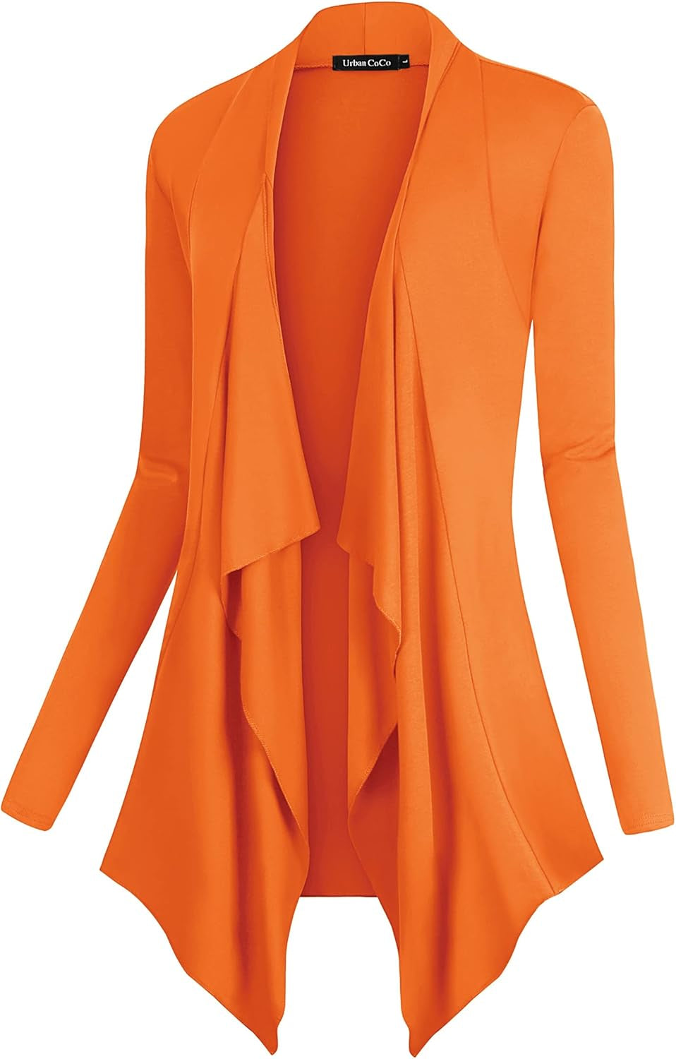 Chic Urban Coco Women's Drape Front Cardigan - Long Sleeve with Irregular Hem