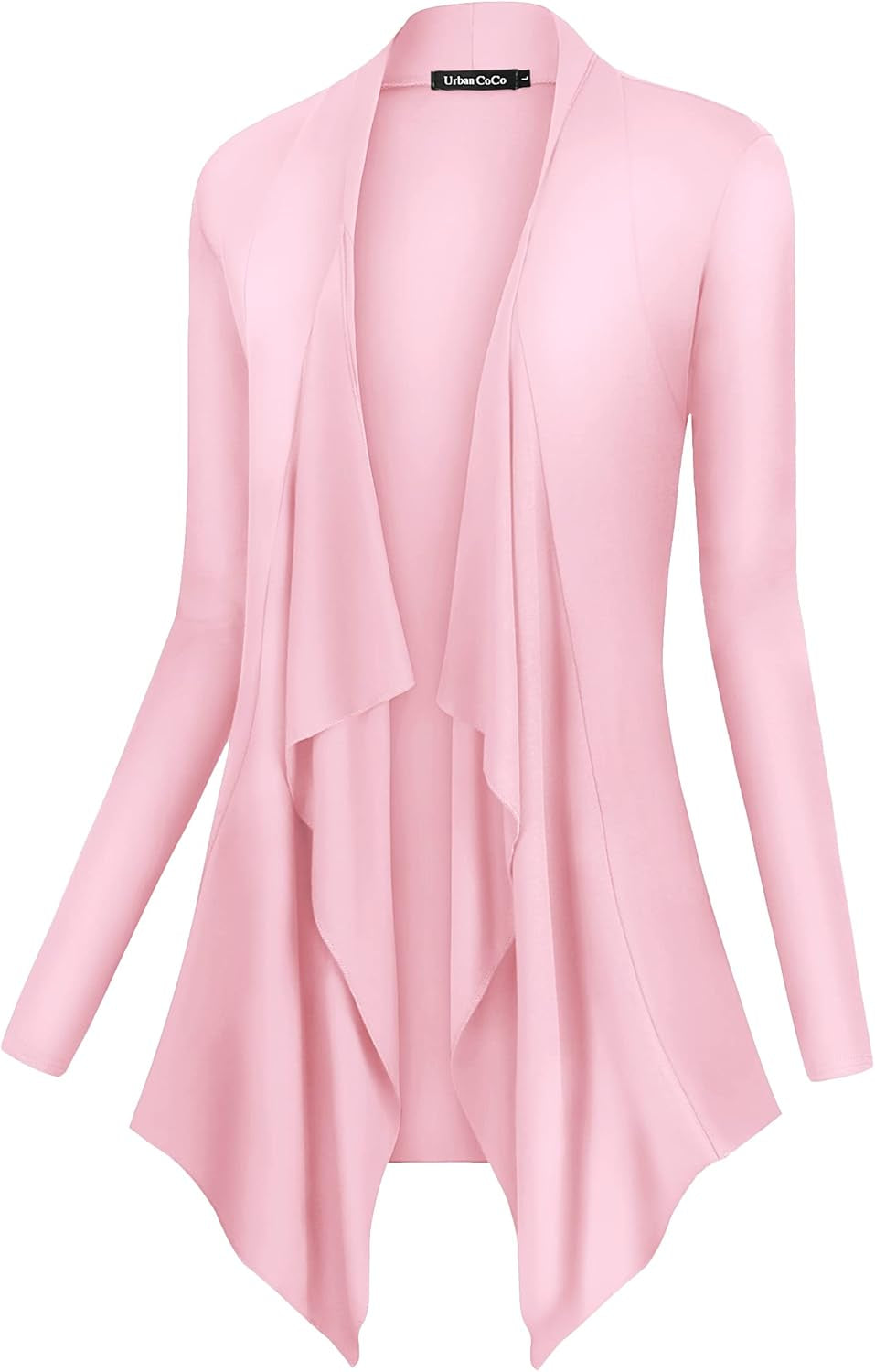 Chic Urban Coco Women's Drape Front Cardigan - Long Sleeve with Irregular Hem