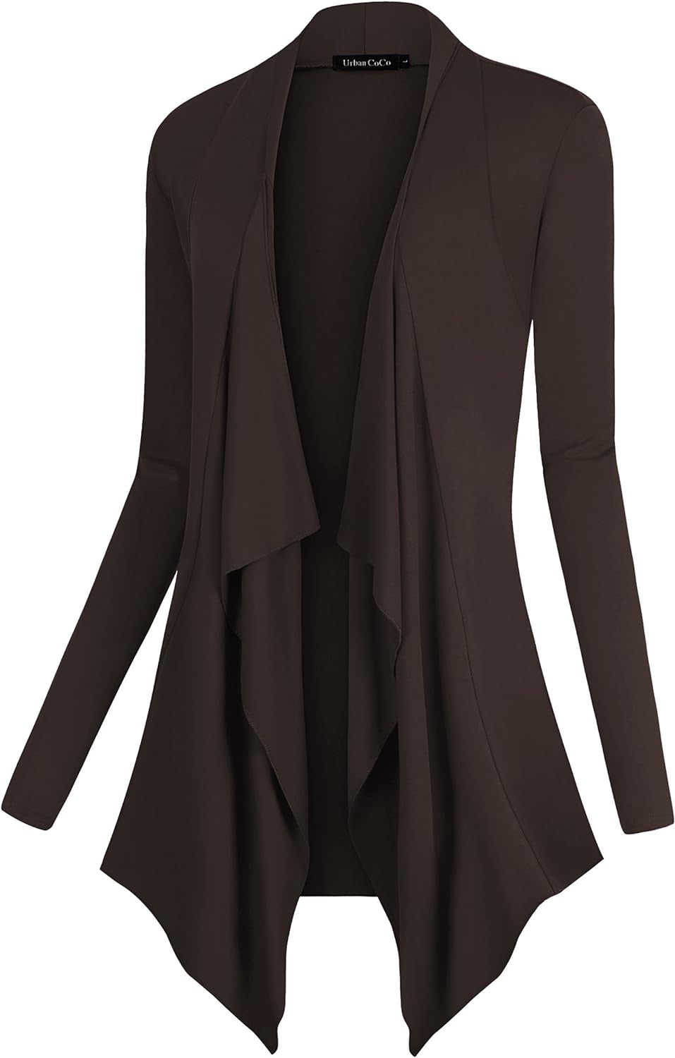 Chic Urban Coco Women's Drape Front Cardigan - Long Sleeve with Irregular Hem