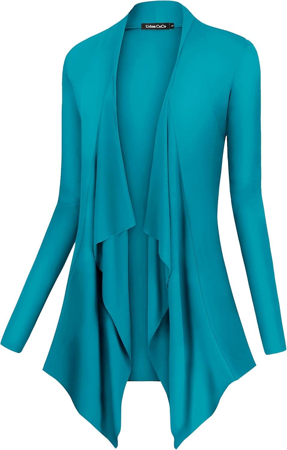 Chic Urban Coco Women's Drape Front Cardigan - Long Sleeve with Irregular Hem