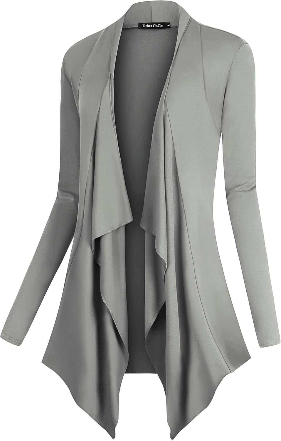 Chic Urban Coco Women's Drape Front Cardigan - Long Sleeve with Irregular Hem