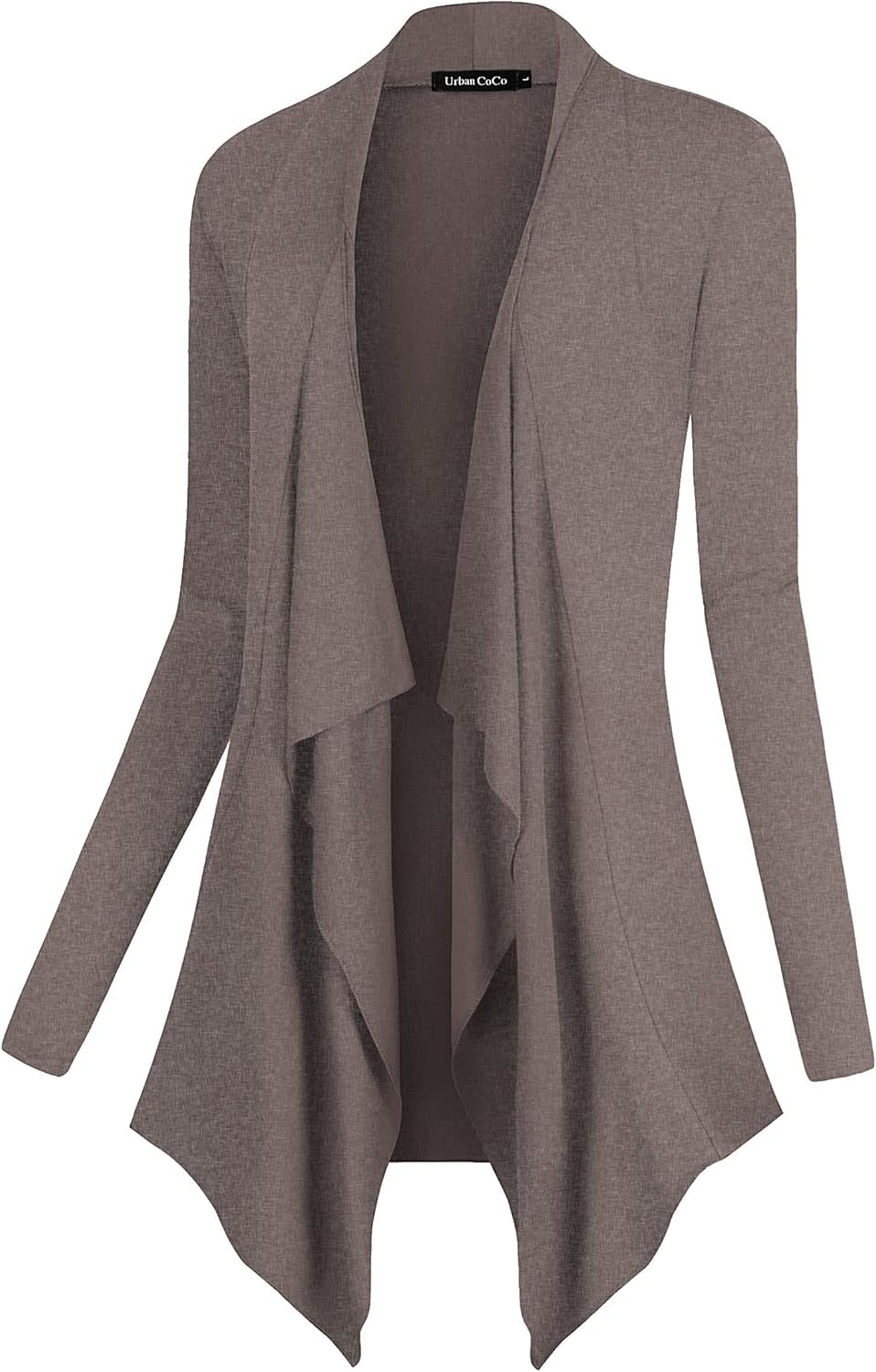 Chic Urban Coco Women's Drape Front Cardigan - Long Sleeve with Irregular Hem